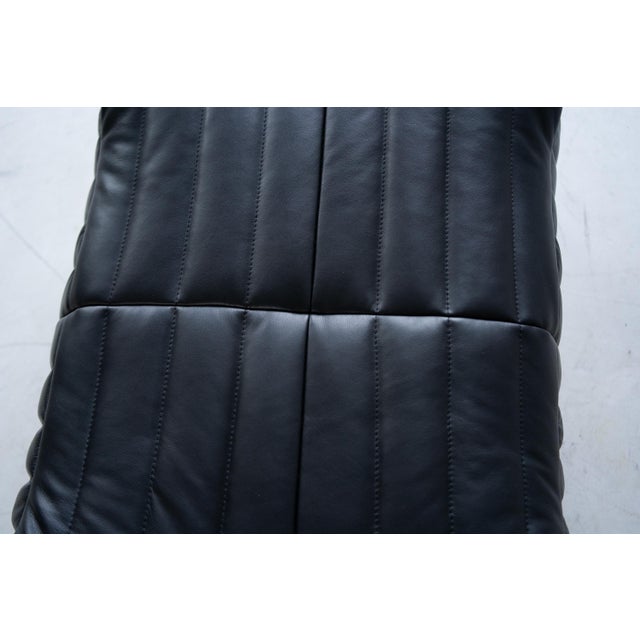 1970s Black Leather Ottoman attributed to Annie Hieronimus from Ligne Roset, 1973 For Sale - Image 5 of 6
