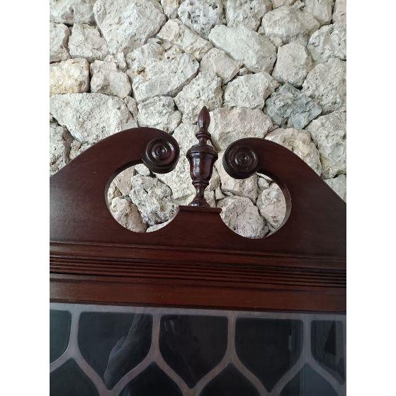 Wood Antique China Cabinet Hepplewhite Hutch Duncan Phyfe Style For Sale - Image 7 of 10