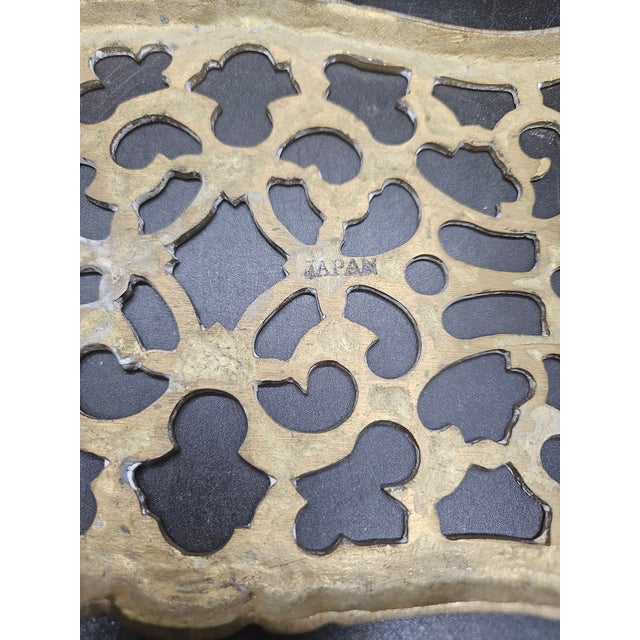 Vintage Andrea by Sadek Pierced Brass Table Trivet/Stand For Sale - Image 4 of 4