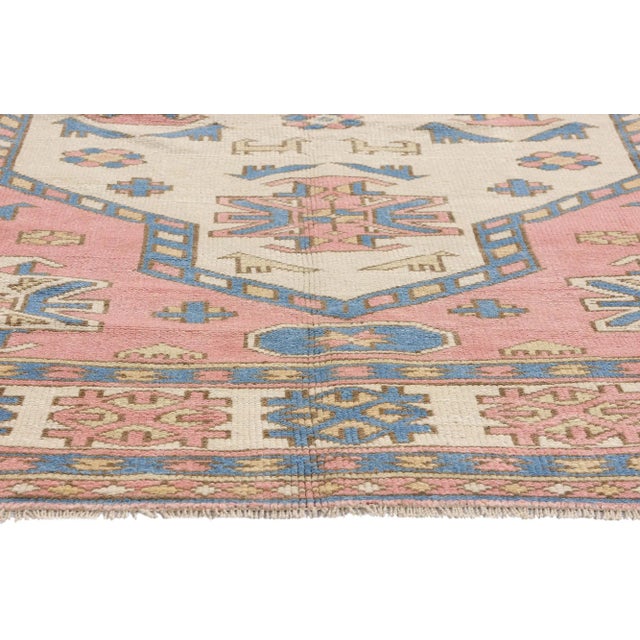 Vintage Pink Persian Hamadan Rug - 05'07 X 07'06 For Sale - Image 4 of 9
