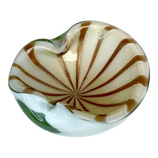 1950s Italian Hollywood Regency Murano Alfredo Barbini Circus Tent Bowl. For Sale