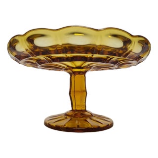 Cake Bowl on Stand from Ząbkowice Glassworks, 1970s For Sale