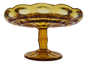 Cake Bowl on Stand from Ząbkowice Glassworks, 1970s