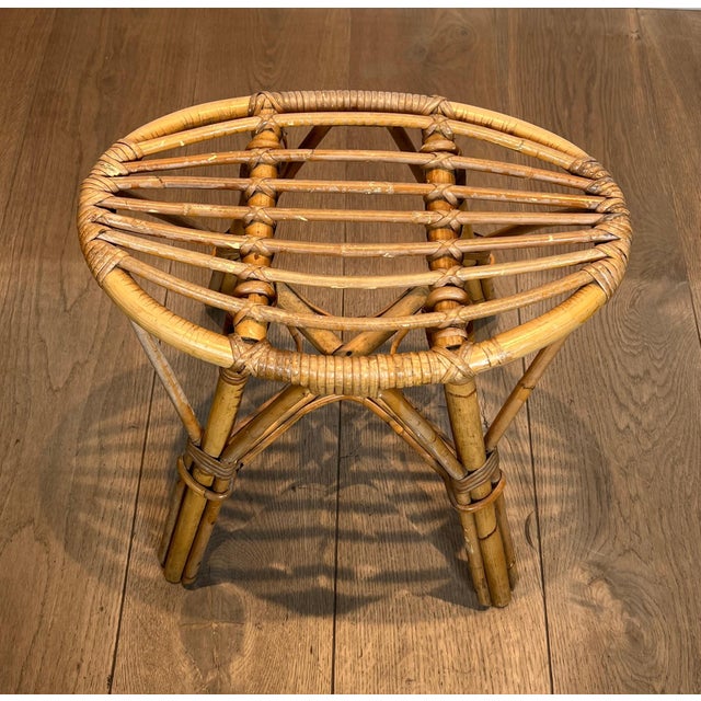 Rattan stool. French work, circa 1970. For Sale - Image 6 of 12