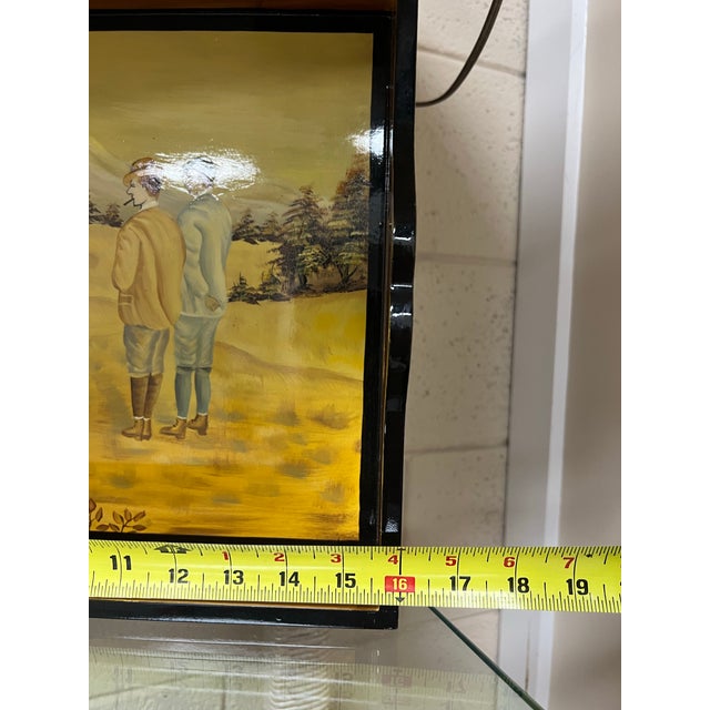Traditional Hand Painted Wooden Golf Tray For Sale - Image 3 of 5