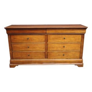 National Mt. Airy Louis Philippe Style Cherry Double Dresser For Sale