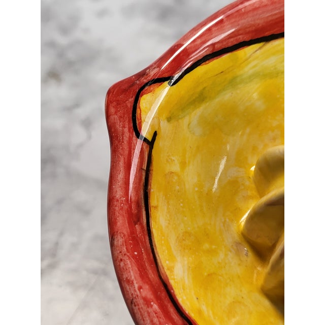 Ceramic Salvatore Gurreri Hand Painted Citrus Reamer For Sale - Image 7 of 12