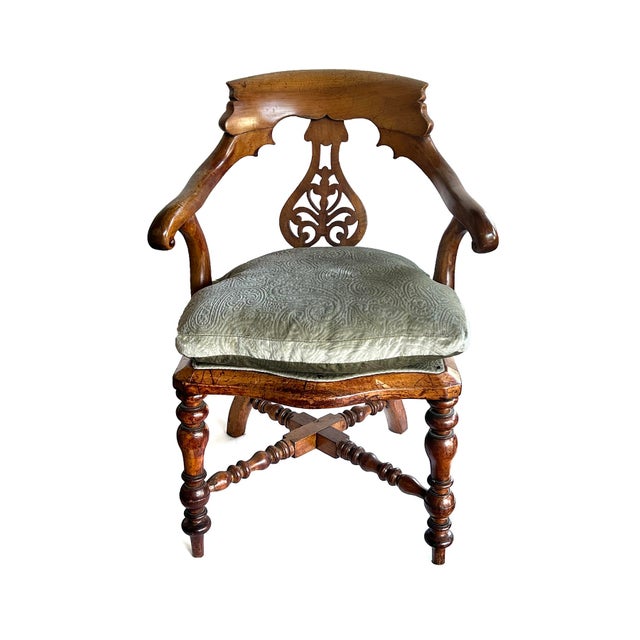 Late 19th Century Late 19th Century English Yew Wood Captain's Chair For Sale - Image 5 of 10