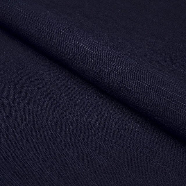 Traditional Sample - Schumacher Annabel Cotton Fabric, Navy For Sale - Image 3 of 3