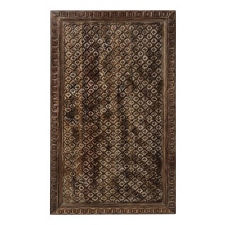 Vintage Hand-Carved Wooden Trellis Panel – Indian Carved Door Repurposed as Headboard 70x36 For Sale