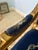 Mid 20th Century Mid 20th Century French Louis XVI Style Giltwood & Navy Embroidered Velvet Fauteuils- Pair For Sale - Image 5 of 18