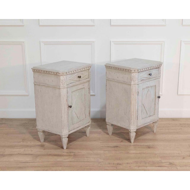 Mid 20th Century Pair of Swedish Bedside Tables, ca. 1910 For Sale - Image 5 of 9