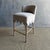 Kate Slip Covered Counter Stool -Ticking 100% Linen With Raw Brass Foot Rail For Sale - Image 10 of 11
