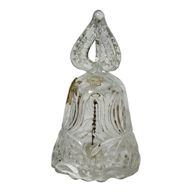 Vintage 20th Century Lead Crystal Hand Bell For Sale