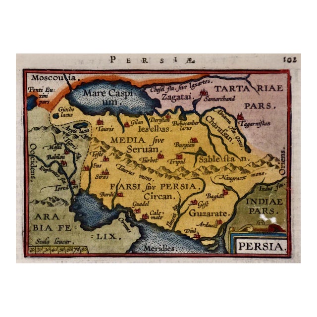 Persia: A 16th Century Hand-Colored Map by Mercator and Hondius, 1579 For Sale