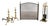 Virginia Metalcrafters 9 Piece Fireplace Screen Andiron Tool Set For Sale