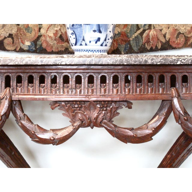 Louis XVI Period Marble Topped French Neoclassical Console Table, Late 18th Century For Sale - Image 4 of 10