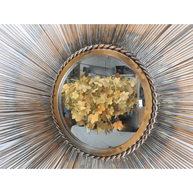 2000 - 2009 Mid-Century Modern Style Sunburst Mirror For Sale - Image 5 of 7