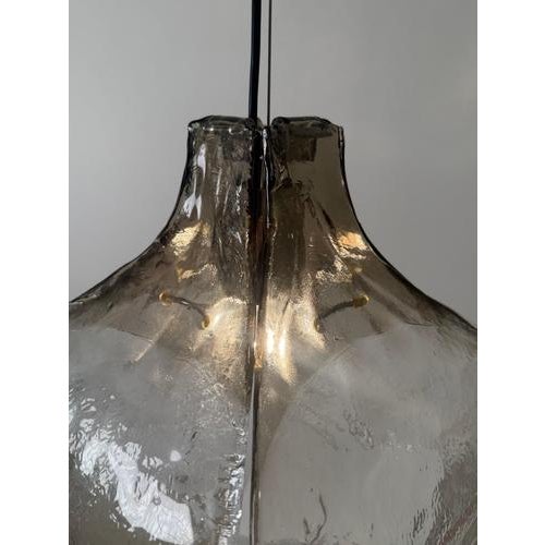 Ice Glass Murano Tulip Pendant Lamp from AV Mazzega, Italy, 1970s For Sale - Image 10 of 16