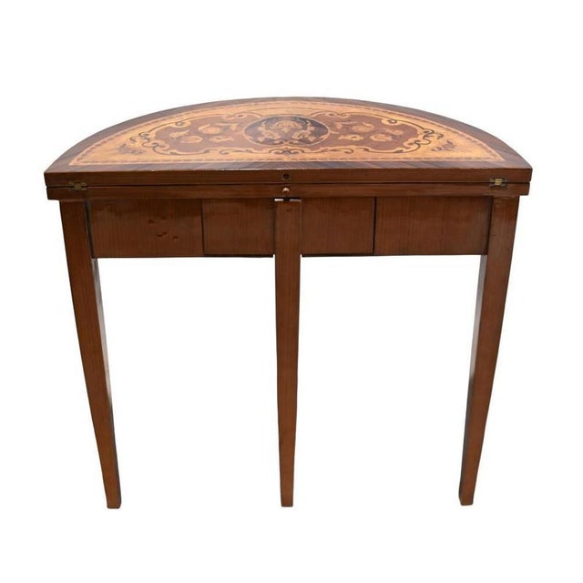2000 - 2009 Louis XVI French Demi Lune Console Table For Sale - Image 5 of 9