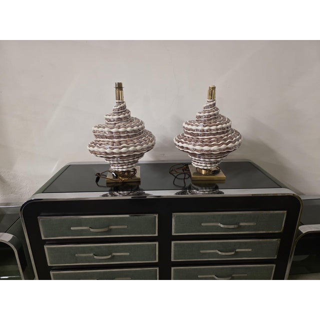 Ceramic Lamps by Giulia Mangani, 1980s, Set of 2 For Sale - Image 3 of 10