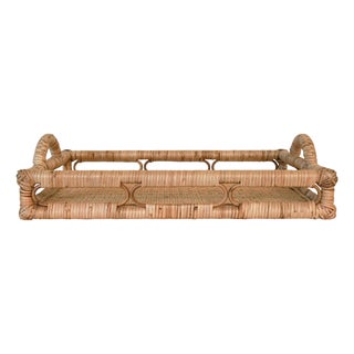 Matthew Izzo Home Tatum Rattan Tray For Sale