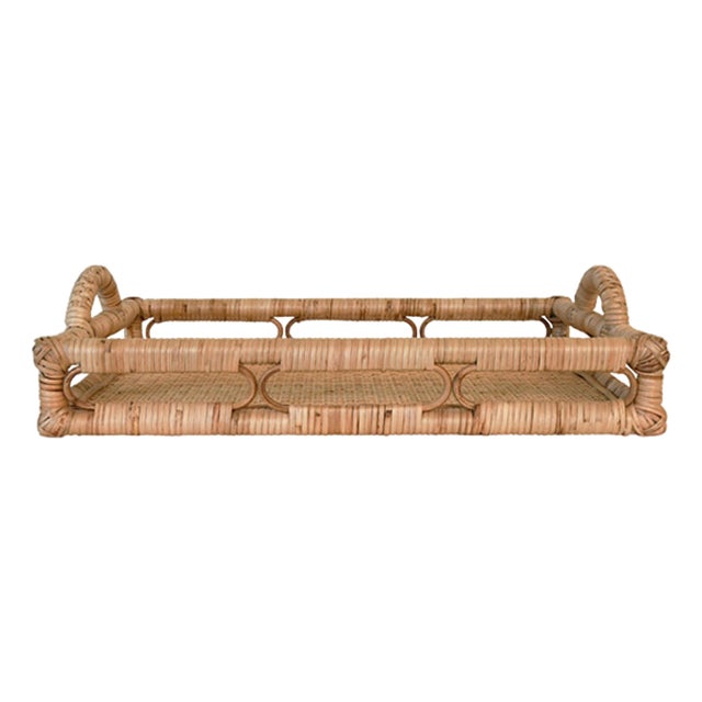 Matthew Izzo Home Tatum Rattan Tray For Sale