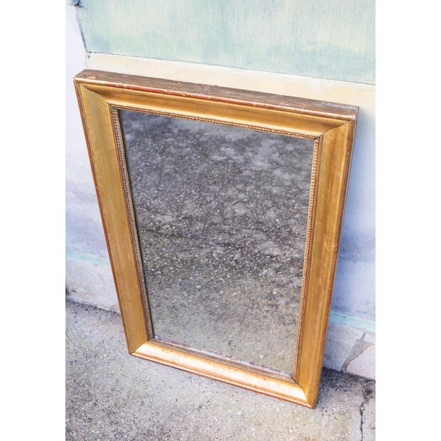 Antique French Rectangular Gilded Wood Mirror, 1850 For Sale - Image 11 of 12