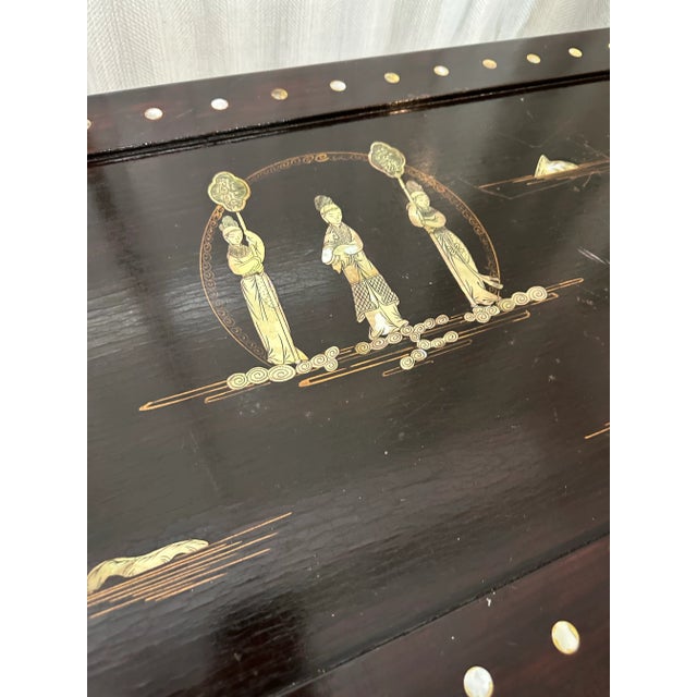 Antique Rosewood Inlaid Chinoiserie Chest For Sale - Image 4 of 12