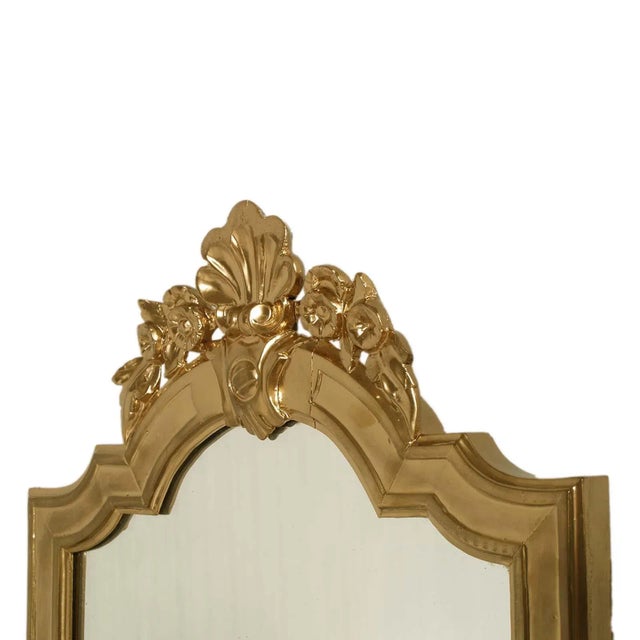 18th-Century Hand-Carved Gilt Walnut Baroque Wall Mirror For Sale - Image 5 of 9