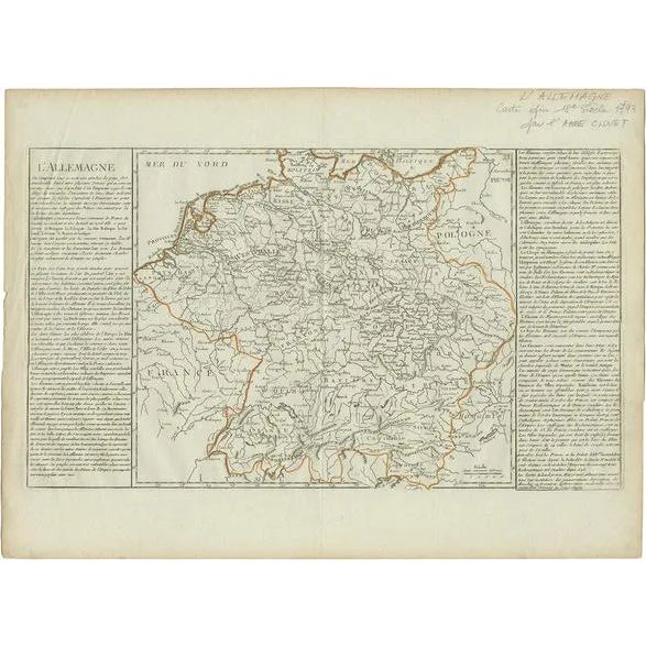Antique Map of Germany by Clouet, 1787 For Sale
