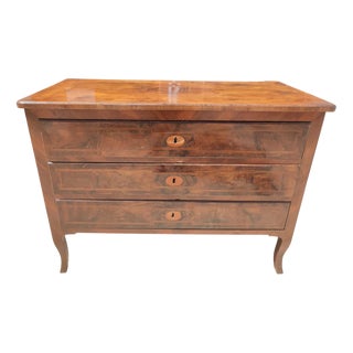Louis XVI Chest of Drawers in Inlaid Walnut Burl Veneer, Lazio, Italy For Sale