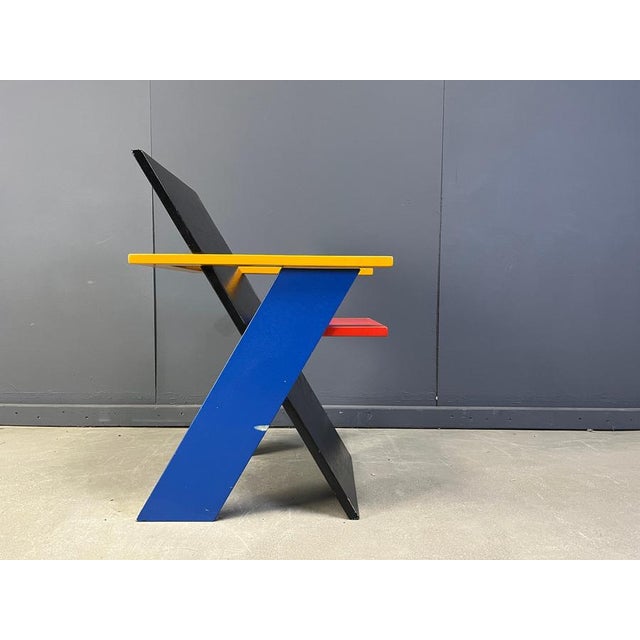 Postmodern Postmodern Armchair in the style of Gerrit Thomas Rietveld, 1980s For Sale - Image 3 of 14