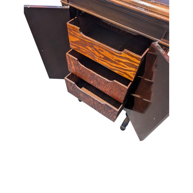 Early 20th Century Horner-Kelly for Brunswick Repurposed Antique Phonograph Cabinet With Storage Drawers For Sale - Image 5 of 12