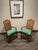 Green Pair of Mid-Century Transitional Cane Back Armchairs in Everfast Billaird Green Chenille (Thomasville Ceremony Style) - Set of 2 For Sale - Image 8 of 12