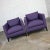 Splendid modern purple plum tone tuxedo style club chairs by Baker a pair. Comprised of loose back & seat cushions with...