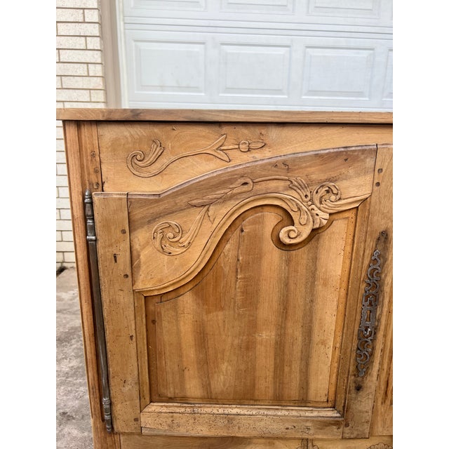 Wood French 18th Century Louis XV Bleached Walnut Two Door Buffet For Sale - Image 7 of 12