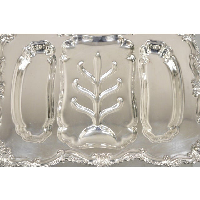 Victorian Vintage Victorian Silver Plated Twin Handle Meat Cutlery Serving Platter Tray For Sale - Image 3 of 12