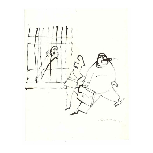 Unknown, I Am Innocent!, Original Drawing on Paper, 1970s For Sale