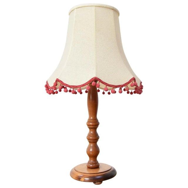 Brown Mid-Century Wood Table Lamp, 1970s For Sale - Image 8 of 8