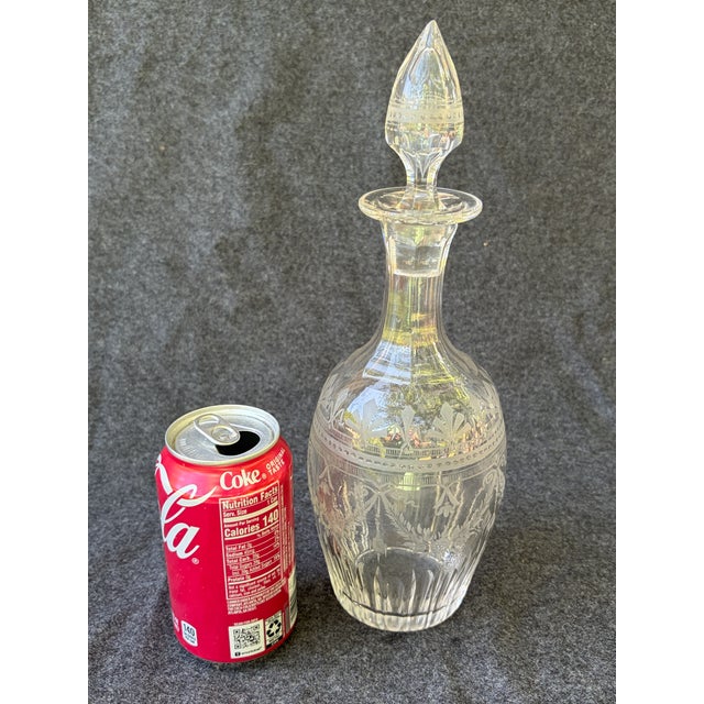 Antique Etched Cut Crystal Decanter For Sale - Image 17 of 18
