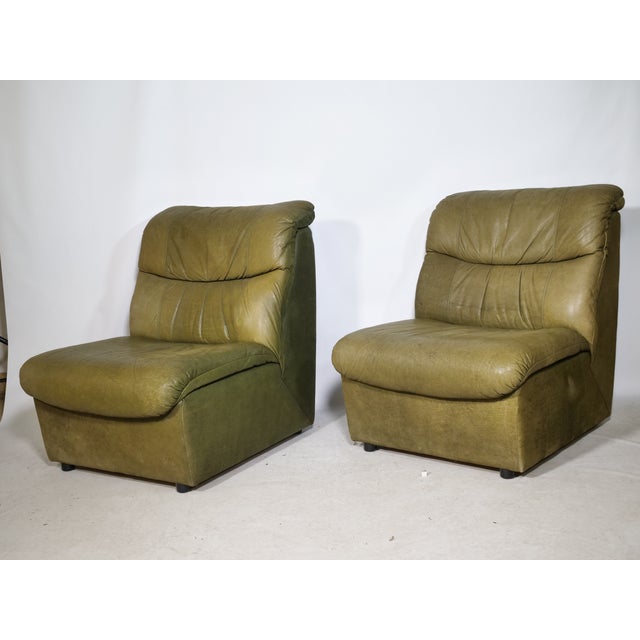 Textile Vintage Modular Leather Sofa, 1970s, Set of 5 For Sale - Image 7 of 18