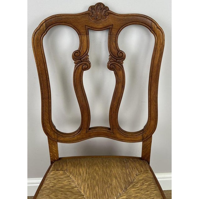 Brown Vintage French Dining Chairs in Oak, Set of 8 For Sale - Image 8 of 14