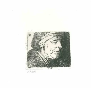 After Rembrandt, Bust of a Woman, Etching, 19th Century