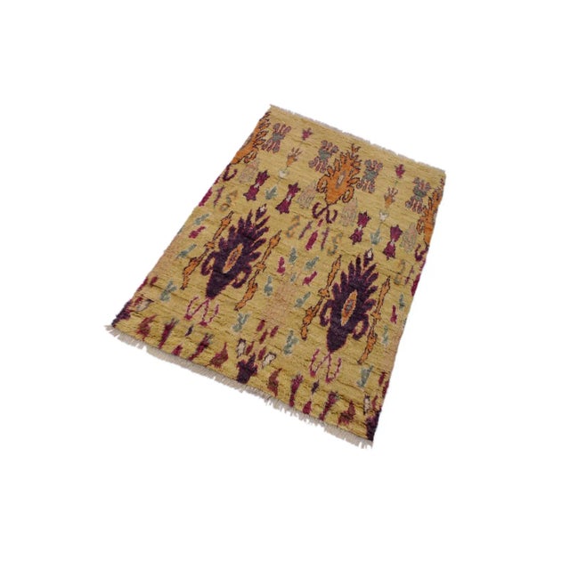Hand knotted from finest quality wool, this one-of-a-kind fashionable handmade Moroccan rug crafted by skilled artisans...