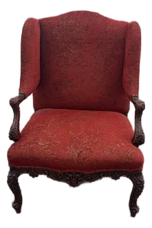 19th Century French Walnut Wingback Chair