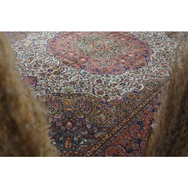 Red 1960s Vintage Persian Handmade Wool Cotton Light Red Area Rug For Sale - Image 8 of 11