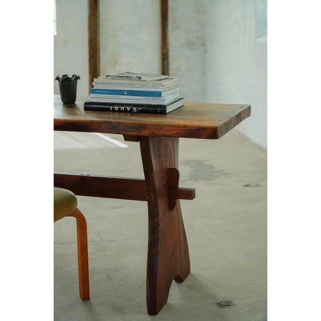 Rustic Danish Rustic Wabi Sabi Dining Table in Pine, 1950s For Sale - Image 3 of 18