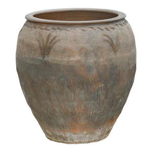 Ranch House, Large Vintage Etched Planter