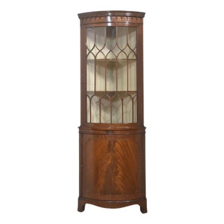 Georgian Style Mahogany Corner Cabinet, 1890s For Sale